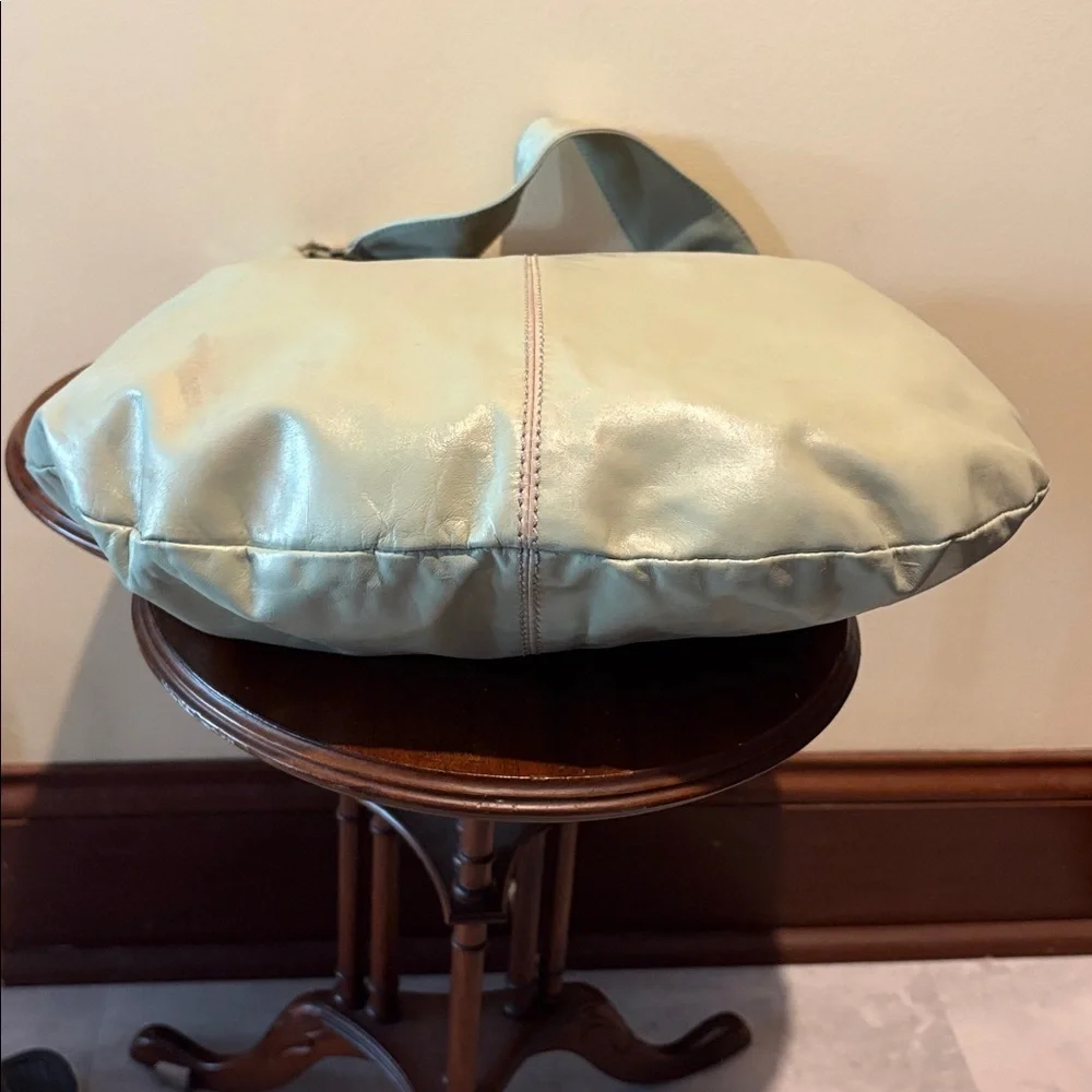 Hobo  HOBO bag  shoulder bag  smooth icy sage color Leather  single handle strap